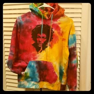 Jimi Hendrix tie dye hoodie.